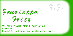 henrietta fritz business card